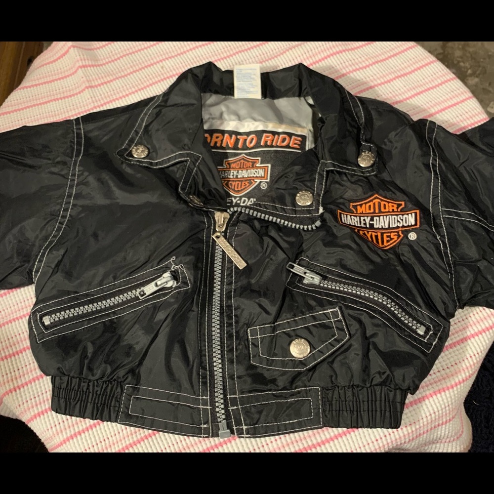 HARLEY DAVIDSON BORN TO RIDE CHILDRENS NYLON BOMBER JACKET SIZE 4